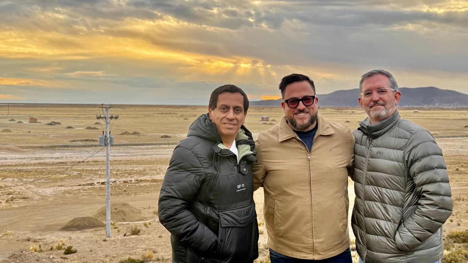 Adolfo Corbalán, Gastón Massari Copes and Jason Boxt on the Bolivian Altiplano