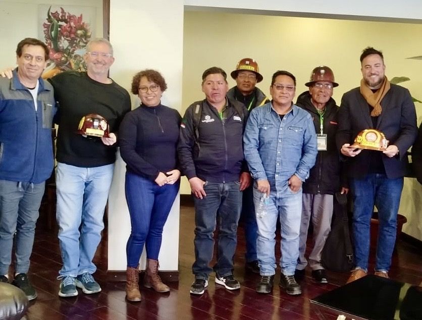 The team with Bolivian mining cooperative leaders